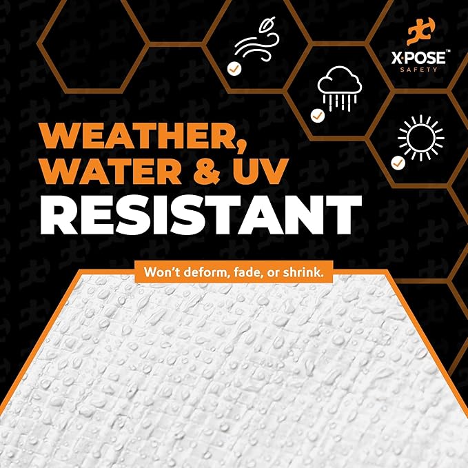 Heavy Duty White Poly Tarp 9' X 12' (2-Pack) - Multipurpose Protective Cover - Durable, Waterproof, Weather Proof, Rip and Tear Resistant - Extra Thick 12 Mil Polyethylene - by Xpose Safety