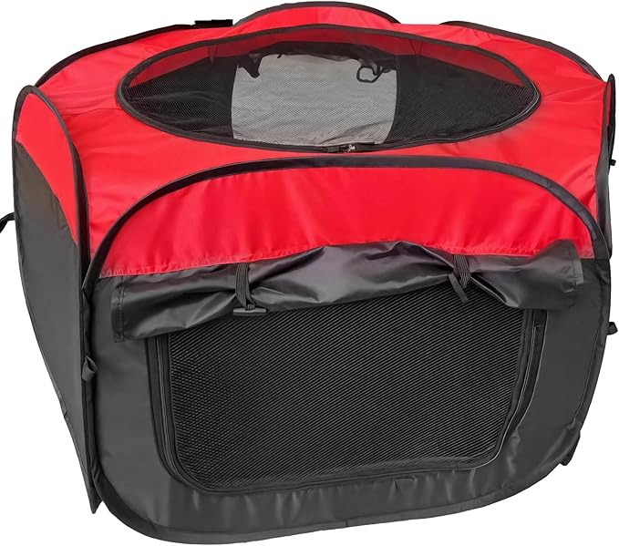 Generic Brooder Box for Chicks Indoor, Portable Chicken Brooder Kit, 3.7 Ft X 3.7 Ft X 1.7 Ft, Ventilation with Oxford Fabric and Red-Black Design