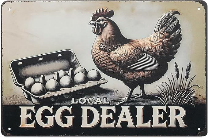 Funny Tin Signs Chicken Coop Decor Outdoor Vintage Rooster Gifts Yard-signs Decorative Signage For Farm and Garden 8×12 inches (I)