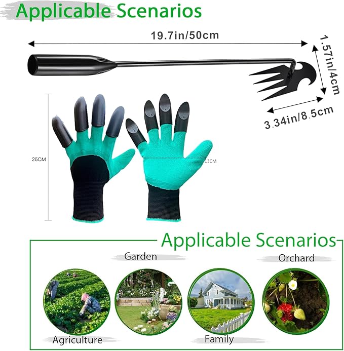 Stainless Weeding Artifact Uprooting Weeding Tool, Stainless Steel Forged Weed Puller 4 Teeth Dual Purpose Weeder, Standup Weed Root Pulling Tool and Picker for Backyard Farm Planting (Black 2Pcs)