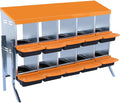 [10-Pack] Chicken Nest Box for Hens - Galvanized Steel Wall-Mounted or Freestanding Chicken Nest with Ventilation Holes - Poultry Box with Legs for Egg Laying (Orange)