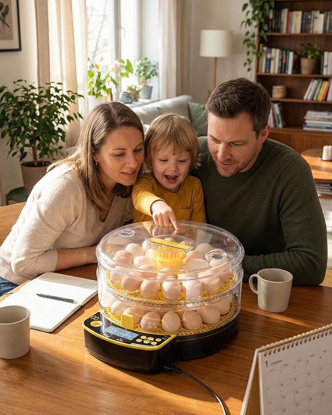 Egg Incubators for Hatching Eggs, Double-Layer 48 Egg Incubator with Temperature and Humidity Control, Egg Candler, Automatic Egg Turner, Clear Window Incubator for Chicks Duck Quail Eggs