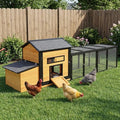 118" Large Wooden Chicken Coop with Run - Outdoor Hen House for 4-6 Chickens, Poultry Habitat Supplies with Chicken Nesting Box, Ventilated Window, Free-Range Door & Slide-Out Tray