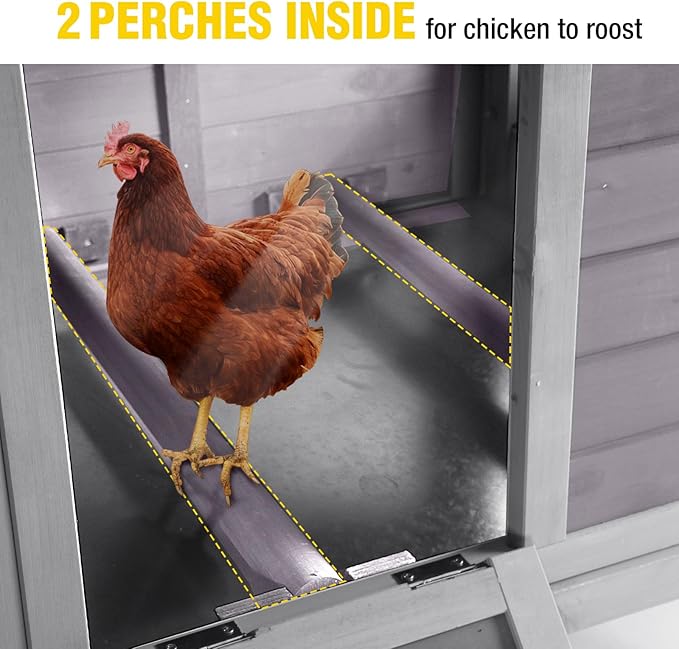 AIVITUVIN Chicken Coop for 2 Chickens Home Ues Outdoor Small Wooden Chicken House with Expandable Run for Poultry Duck Coop Pull Out Tray Quail Cage,Hen Habitat