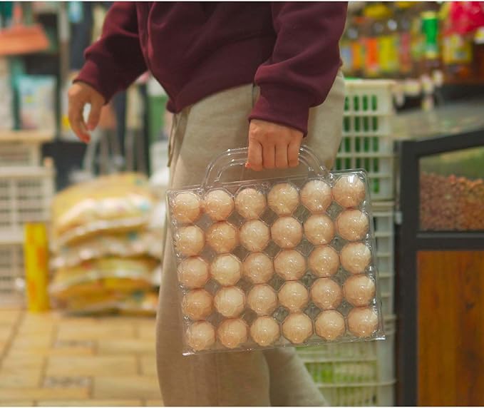 30 Piece Portable Transparent Egg Cartons Plastic Egg Container Specification 5×6 30 Piece Plastic egg Paper Box Suitable For Farm Egg Carton (5x6 30 portable bulk egg cartons, 30 pieces)