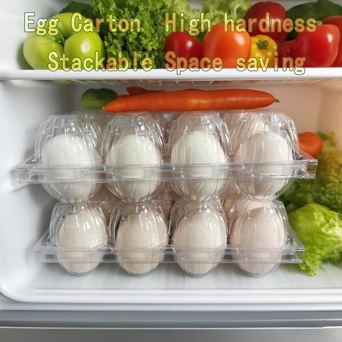 100 packs Egg Cartons Cheap Bulk, 3 * 4 extra large Clear plastic egg cartons for Family, Farm, Markets, Display