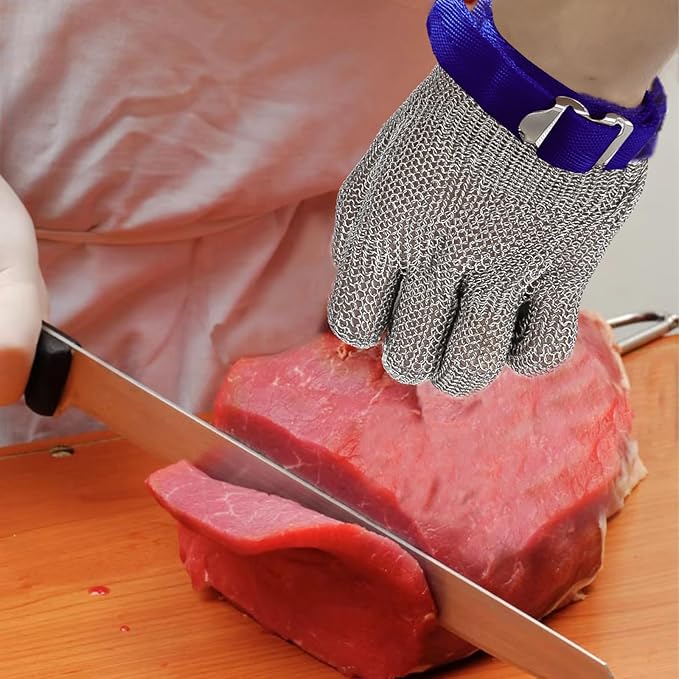 Metal Mesh Gloves - Stainless Steel Mesh Chain Cutting Gloves for Meat and Food Processing