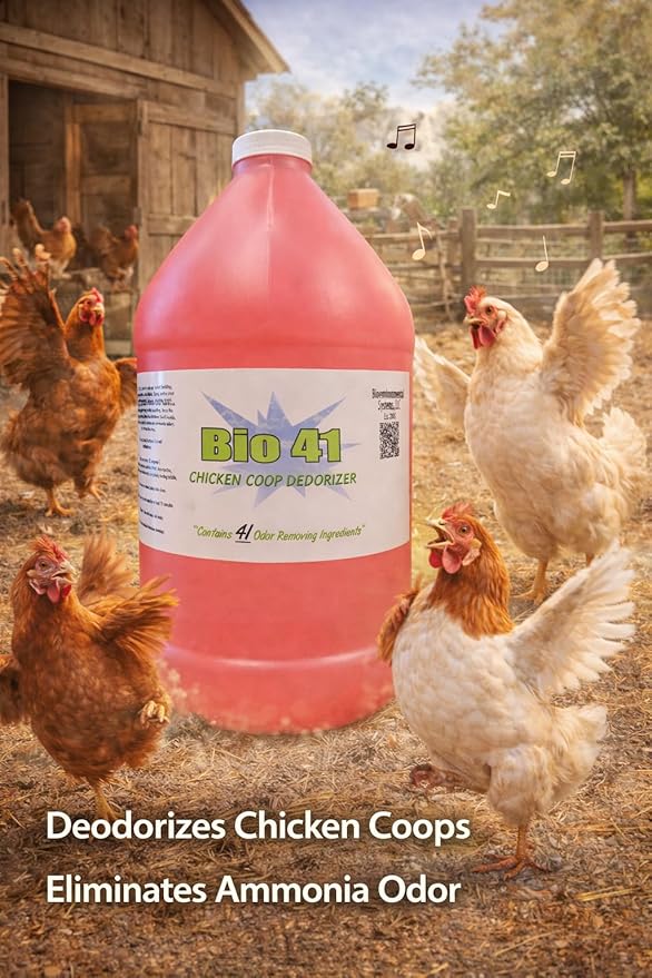 Chicken Coop Deodorizer – All Natural Ingredients for Ammonia Control and Odor Eliminator for Poultry – Works in Coops, Brooders, Next Boxes, Waste Areas, Roosting Area and Bedding – One Gallon