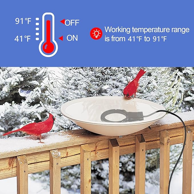 250W De-icer Submergible Bird Bath Heater Aluminum Cast for Livestock Poultry Horses, Cows, Birds, Wildlife Drinking Indoor Outdoors in Winter with 10 Foot Cord Birdbath Water Heater