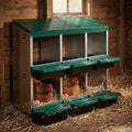 Garvee Chicken Nesting Boxes, 6 Hole Metal Chicken Laying Box with Removable Trays for Chicken Coop, Green