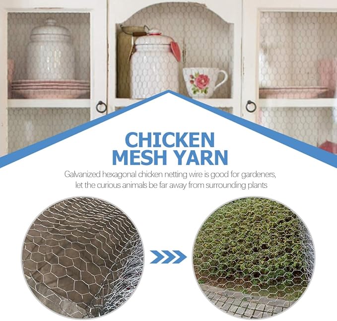 Galvanized Hexagonal Wire Mesh Roll 0.4m X 5m with Wire Cutters and Gloves for Poultry Fencing and Garden Protection for Rabbit and Plant Support