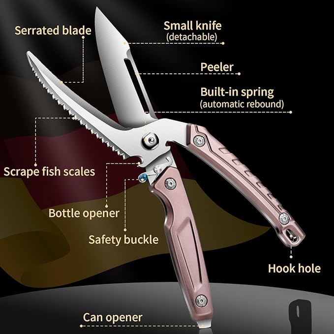 Heavy Duty Poultry Scissors, Detachable Kitchen Shears, Kitchen shears for food, Sharp Shears for Cutting Meat, Chicken Bone and Turkey