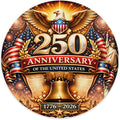 United States 250th Anniversary Round Metal Signs, Patriotic Eagle Home Decor Wall Signs, 1776-2026 America 250th Decorative Wall Signs, Gift for US Citizens