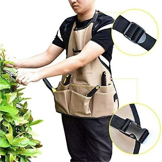 Garden apron waterproof multi-pocket auto mechanic overalls for outdoor pruning, harvesting and weeding