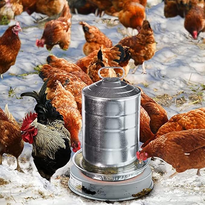 Chicken Water Heater Poultry Waterer Heated Base Metal Winter Deicer Chicken Drinking Fountain Heater Style1