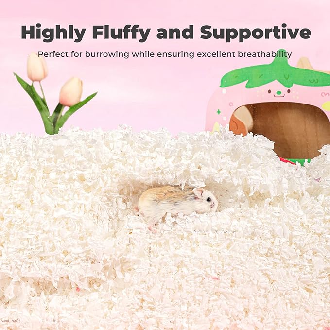 mini&moe Hamster Bedding 50L: Dust-Free and Odor Control Moisture Absorbent Unscented Natural Paper Small Pet Bedding - for Guinea Pigs, Hamsters, Chinchilla,Rabbits,Rat,Ferret, and Gerbil, 50 Liters