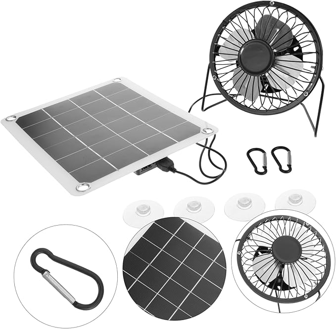 10w Solar Panel Fan for Attic Solar Exhaust Ventilation System Pet House Chicken Coop Fan
