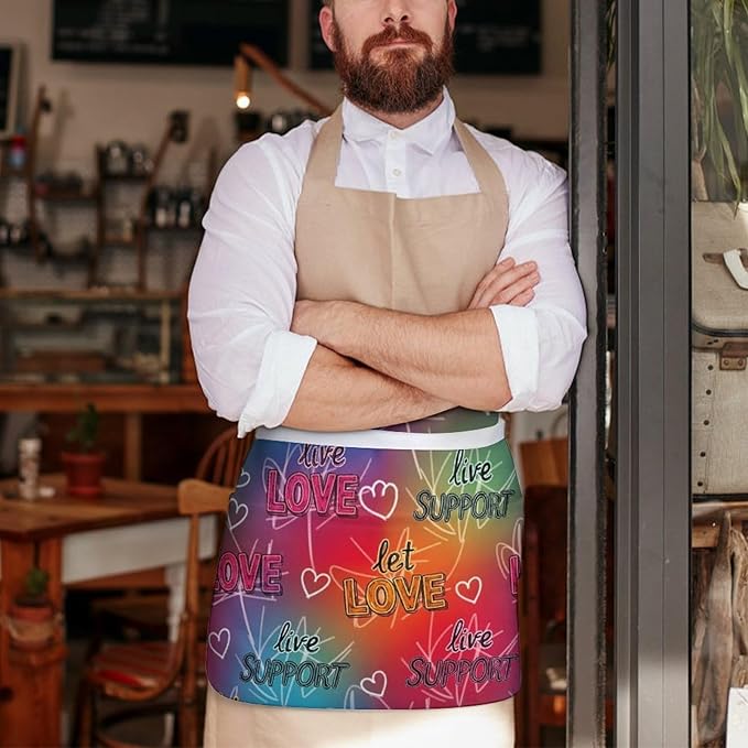 Server Waitress Waist Apron Cooking Kitchen Restaurant Aprons for Women Men