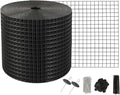 VEVOR Solar Panel Bird Guard 6inch x 98ft PVC Coated Mesh Roll Kit with 100pcs Fasteners, 50pcs Tie Wires,Critter Fence,Pigeon Proofing, Black