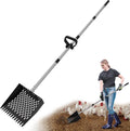 Chicken Poop Scooper - 2-in-1 Chicken Coop Scoop & Rake,65inch Adjustable Long Handle Chicken Scooper for Poop with Grip, Sifting Litter Shovel Scoop for Chicken Coop,Goat Stall and Stable Cleaning