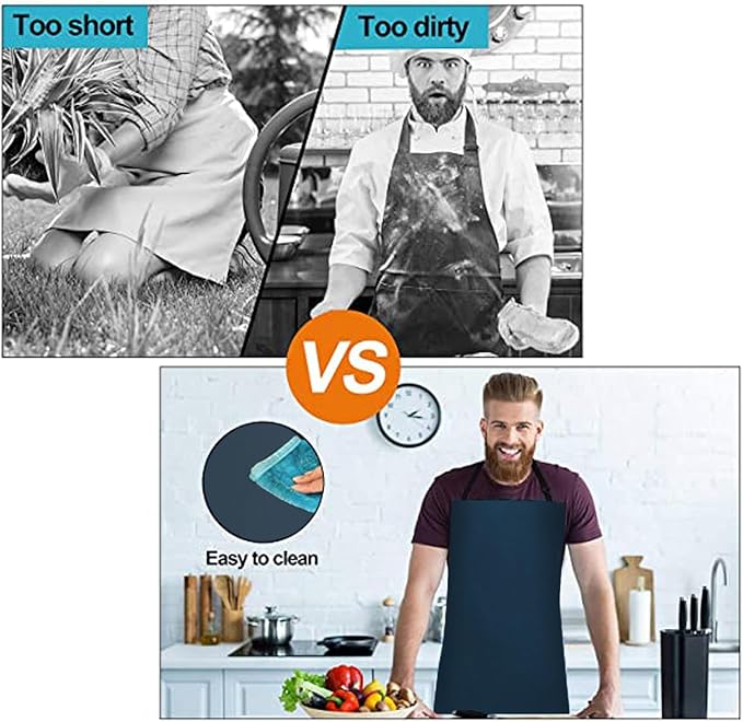Homsolver Heavy Duty Vinyl Waterproof Apron for Unisex Adult, Ultra Lightweight, Chemical Resistant Industrial Work Apron