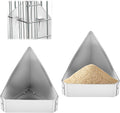 2Pcs Chicken Feeders for Cages,Small Metal Trough Feeder Galvanized Steel Rain Proof Chicken Coop Accessories Supplies Hanging Corner Poultry Feeder Food Dispenser for Chicken Ducks Pet Small Animals