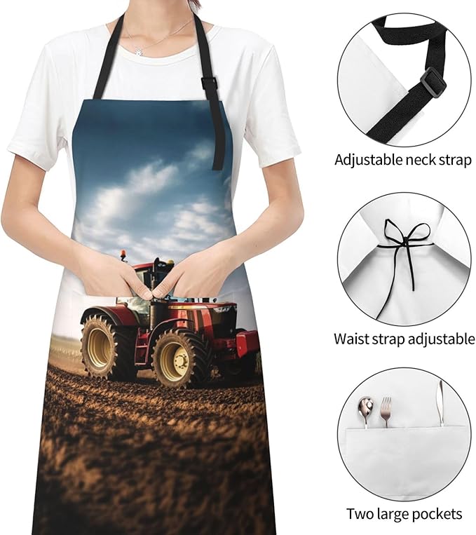 Kitchen Aprons for Men Women Waterproof Apron with 2 Pockets Whale Tail Apron Adjustable Bib Aprons