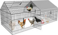 Chicken Coop 87"×40" Metal Portable Black Duck Coops Enclosure with Waterproof Cover Chickens Cage Runs for Yard Outdoor Backyard Farm Duck Pen Chicken Tractor for Rabbit, Dog, Cat,Small Animal