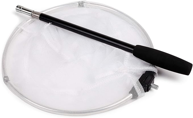 RESTCLOUD Insect and Butterfly Net with 12" Ring, 24" Net Depth, Handle Extends to 59 Inches (10" Ring, 48" Handle)