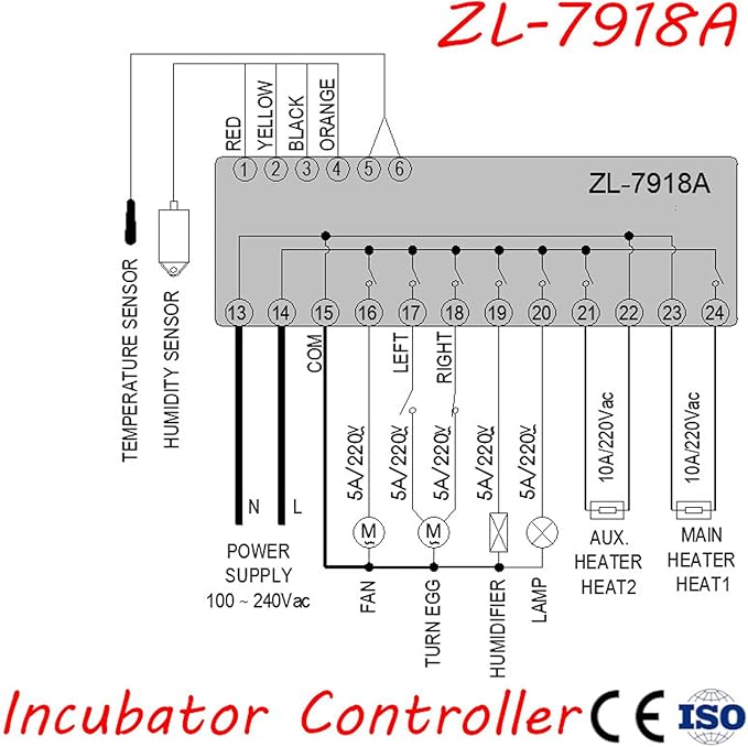 ZL-7918A Multifunctional Automatic Controller Automatic Incubator Temperature Humidity Controller XM-18