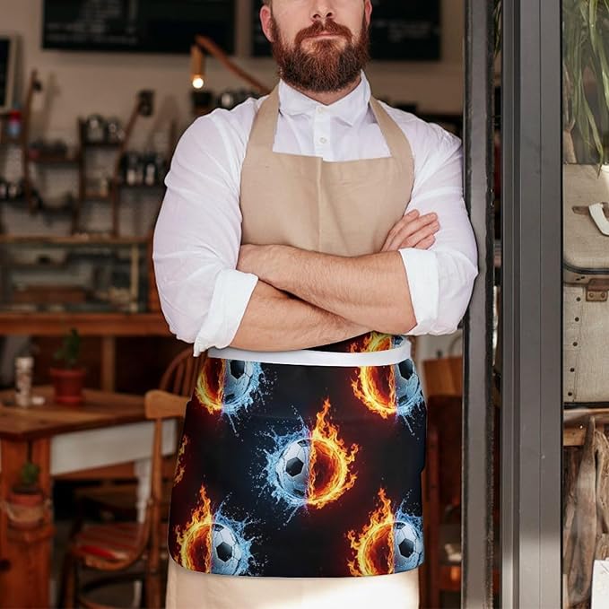 Waterproof Half Waist Apron Kitchen Chef Apron for Cooking Server Waitress