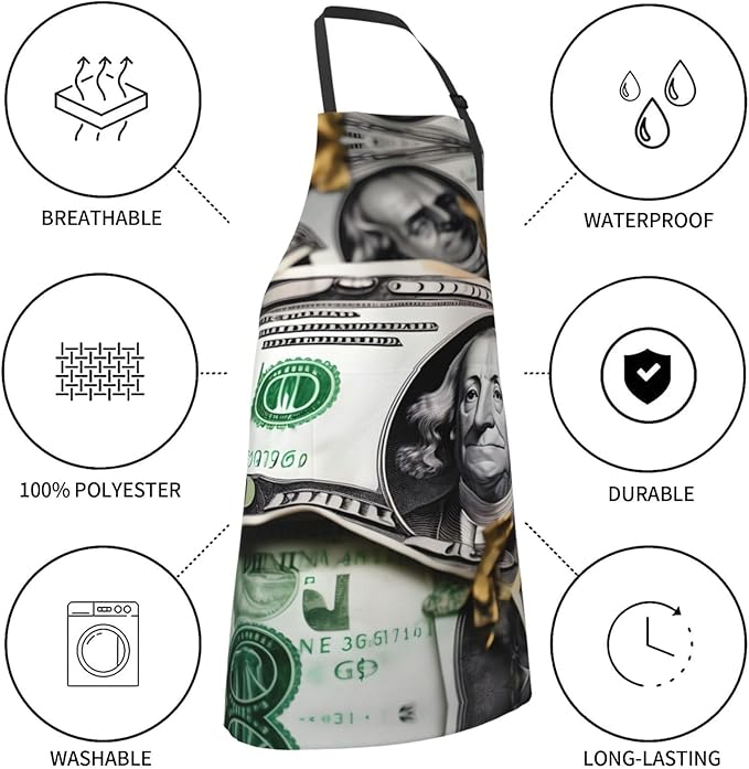 Multidimensional Space Heavy Duty Waterproof Apron with Pockets for AdultsResistant Grilling, Gardening, Painting