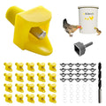 Chicken Waterer Nipples, Horizontal Side Mount, Anti-Leak Automatic Water System for Poultry, Suitable for Chickens, Duck, Quail, Pack of 20, Includes Drill Bit & Installation Tool