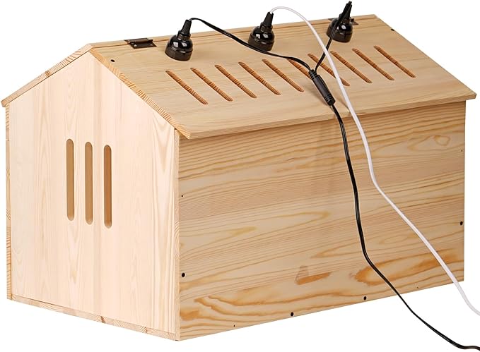 Chicken Brooder Box for Chicks Brooder Box with Thermostat Poultry Breeding Box with Feeder and Water for Chick Quail Duck Parrot Hamsters and Lizards