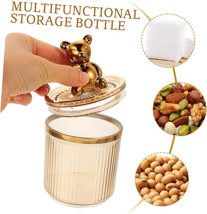 Alipis Airtight Bear Canister Sealed Jar for Kitchen Counter Storage Bins Laundry Containers Grains Storage Tank
