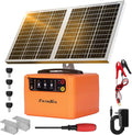 30 Miles Solar Electric Fence Charger for Livestock,6-12KV Adjustable Output Solar Charger,1.5J Fence Charger,15W Solar Powered Electric Fence Kit for Garden,24H Uninterrupted Protection