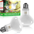 LUCKY HERP New Upgrade 75W Reptile Heat Lamp Bulb (3rd Gen, Safer), Amphibian Basking Spot Light Bulb, UVA Reptile Daylight Bulb for Turtle, Bearded Dragon, Lizard Heating Use (2 Pack)