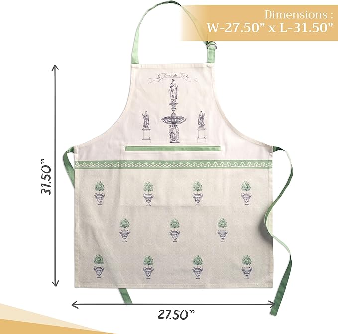 Maison d' Hermine 100% Cotton Apron for women with Pocket Kitchen Chef Apron for Men Cooking Easter Decorations