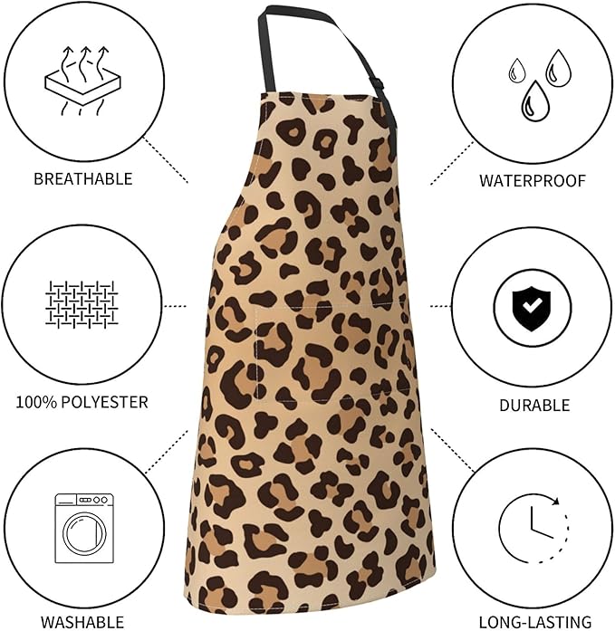 Perinsto Waterproof Apron With 2 Pockets Kitchen Chef Aprons Bibs For Cooking Baking Painting Gardening Grooming