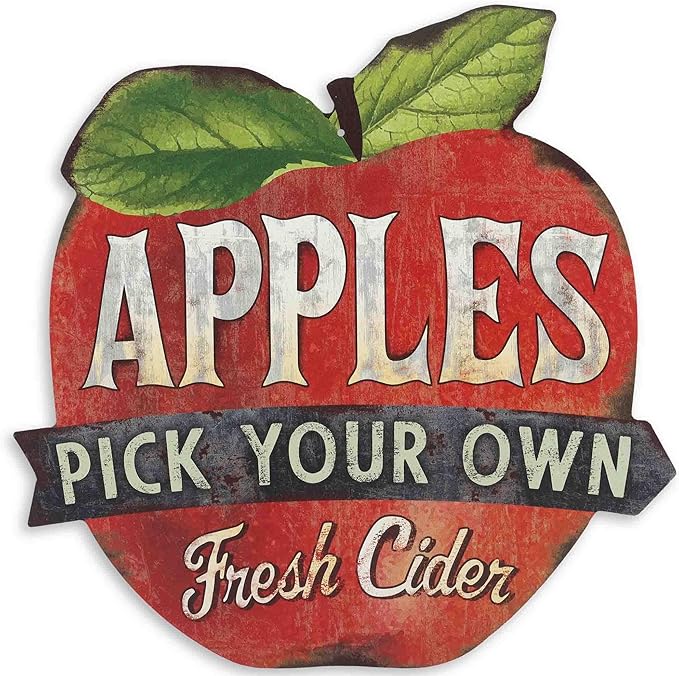 Pick Your Own Apples Vintage Metal Sign for Kitchen, Dining Room, or Garden Shed