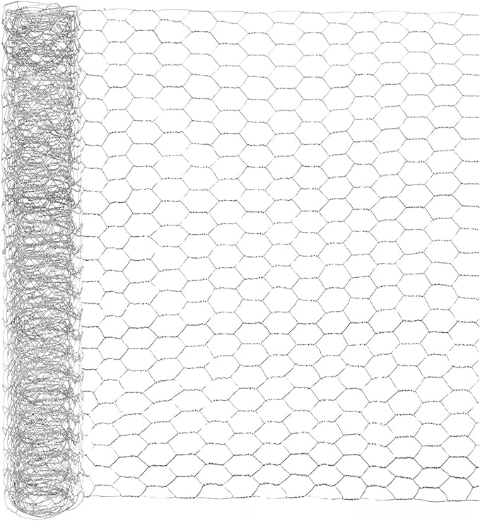 Chicken Wire for Floral Arrangements, 14 x 39 in Galvanized Iron Hexagonal PVC Coated for Crafts/Poultry/Garden, Chicken Wire Netting Fence Mesh [Silver Tone]
