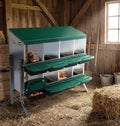 Chicken Nesting Box, 8 Compartments Roll Away Eggs Laying Boxes, Cleanable Pull Out Hen Roosting Boxes with Mental Leg, Durable & Easy to Install, Green