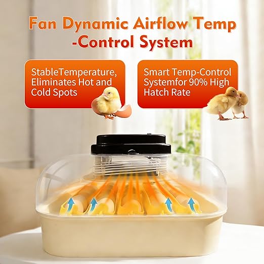 Incubators for Hatching Egg 30 Eggs Automatic Egg Turning & Humidity Control Egg Candler, Digital Temperature Display, Humidity Control&Alarm, Auto Water Chicken Quail Hatcher 110V/12V Dual Power