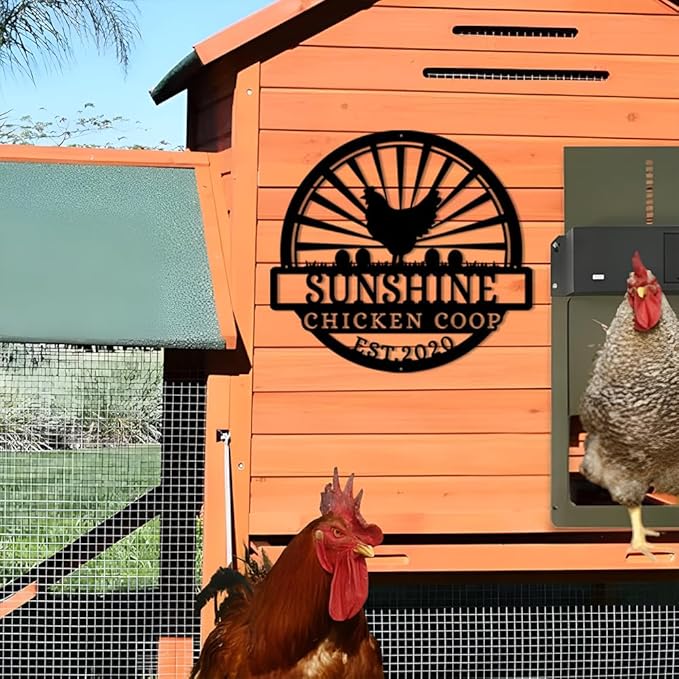 Luxury Personalized Chicken Coop Metal Sign, Custom Metal Chicken Farm Sign, Chicken Sign, Chicken Hen House Sign, Hen Hourse Decorations, Farmer Gifts, Chicken Coop Decor 2