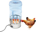 Chicken Water Heater, 5 Gallon Heated Chicken Waterer, Stainless Steel Heated Waterer for Chickens with Thermostat, Freeze-Proof Design, 50W Auto-On/Off, 110V
