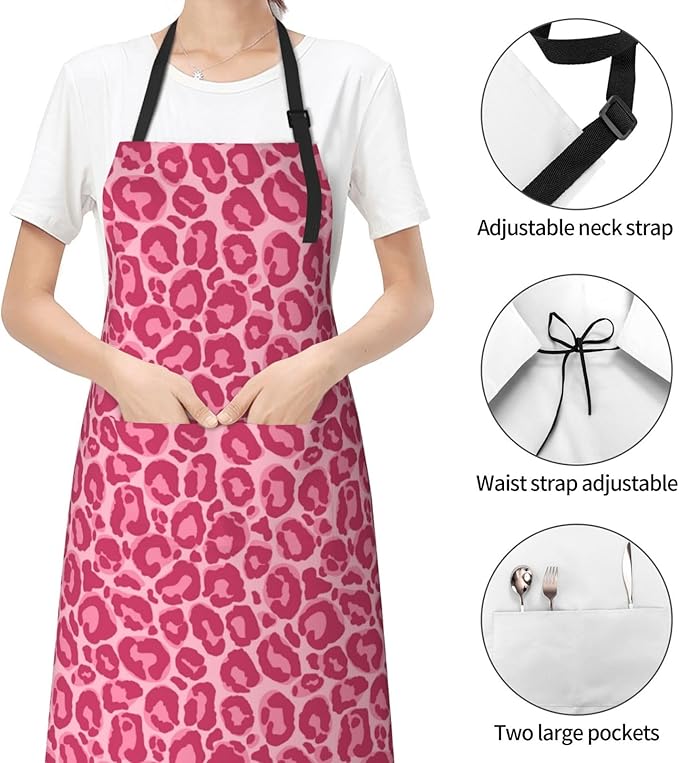 Perinsto Waterproof Apron With 2 Pockets Kitchen Chef Aprons Bibs For Cooking Baking Painting Gardening Grooming