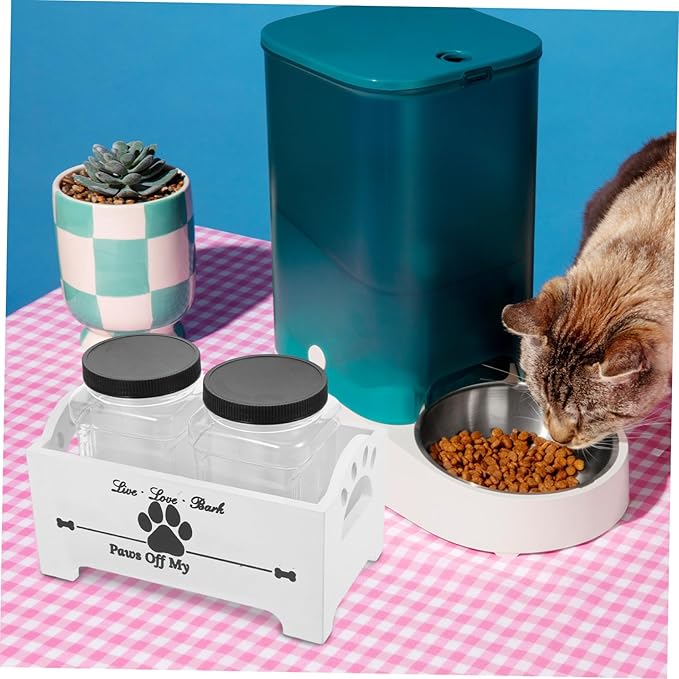 YARNOW 1set Wooden Dog Treat Jar Organizer Stylish Pet Food Storage Box Efficient Design for Treats and Snacks Sustainable Solid Storage for Home Decor