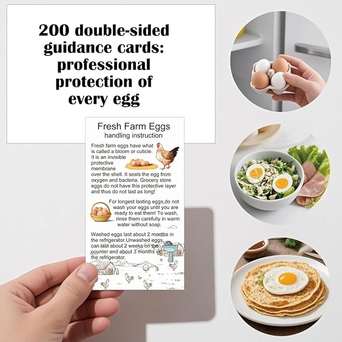 1400 Pcs Egg Stickers Kit for Farm Fresh Eggs 200 Egg Handling Instructions Stickers 600 Farm Fresh Eggs Stickers 600 Please Return Egg Carton Stickers for Egg Sellers Farmers Market Local Egg Dealer