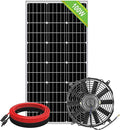 ECO-WORTHY Solar Powered Fan+100W Solar Panel with Pair of 16ft Solar Cable for Chicken Coops, Attic, Greenhouse - DELIVERY in 2 PARCELS