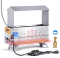 Chicken Waterer Heated 2 Gallon Chicken Water Heater for Winter Stainless Steel Poultry Drinker Heater Anti Freezing Watering Dispenser for Coop, Thermostatically Controlled